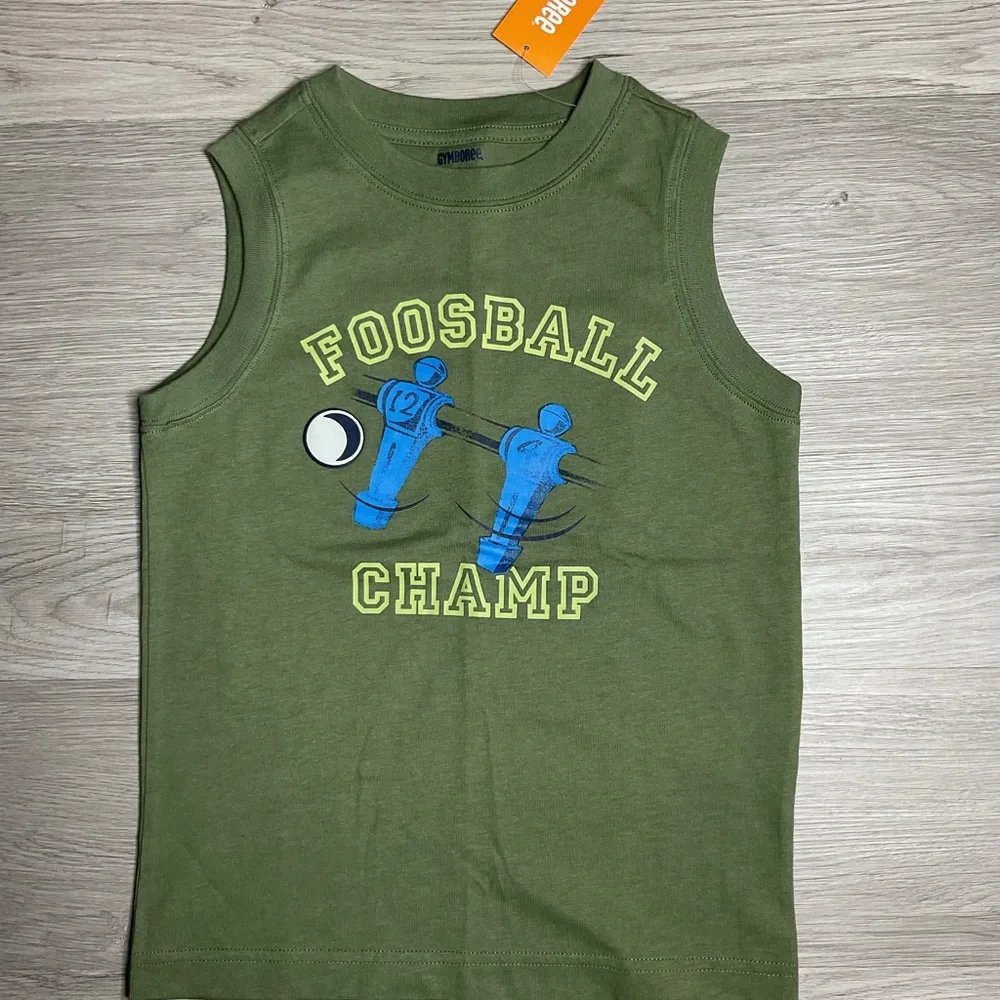 Gymboree Desert Day Camp Boys Muscle Tank Top Shirt Size 5 Foosball Champ NWT